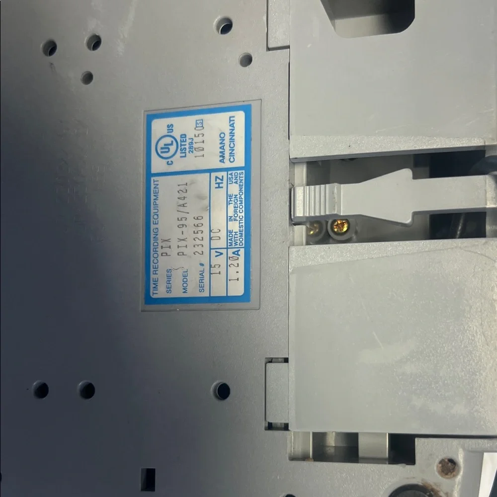 Amano PIX-95 Electronic Time Clock used - Picture 4 of 4